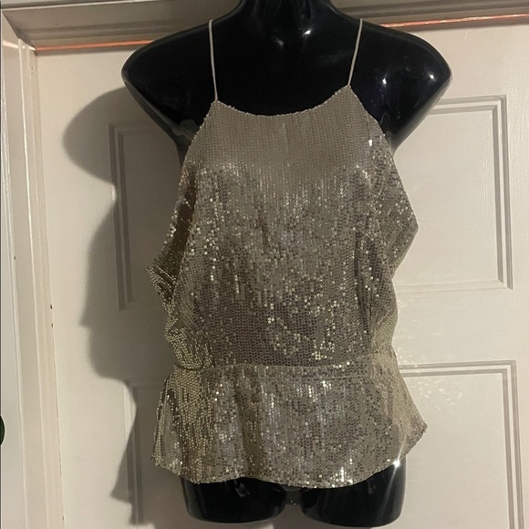 Dynamite Tops - Dynamite Shimmering Gold Sequin Camisole